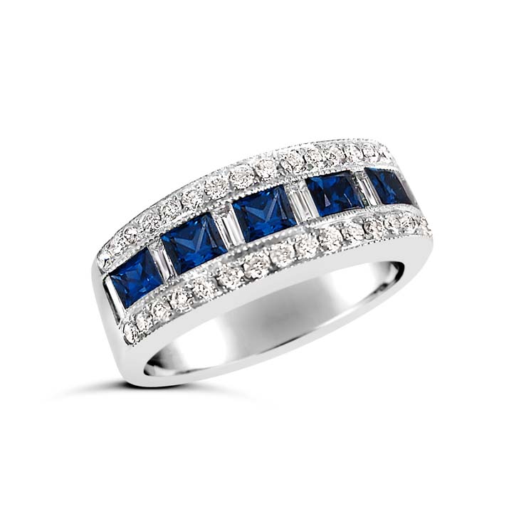 Men's Sapphire and Diamond Ring - Michael's Creative Jewelry