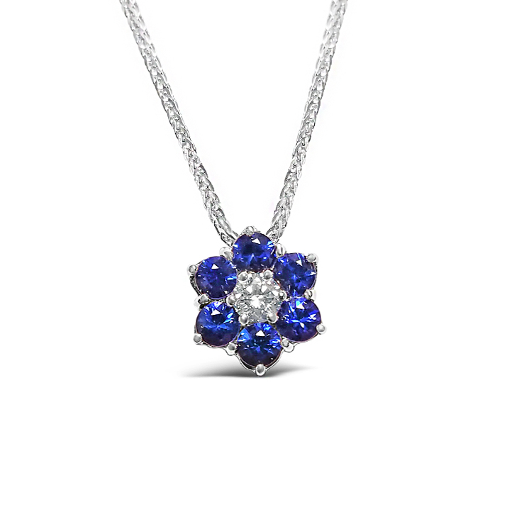 Sapphire and Diamond Pendant - Michael's Creative Jewelry