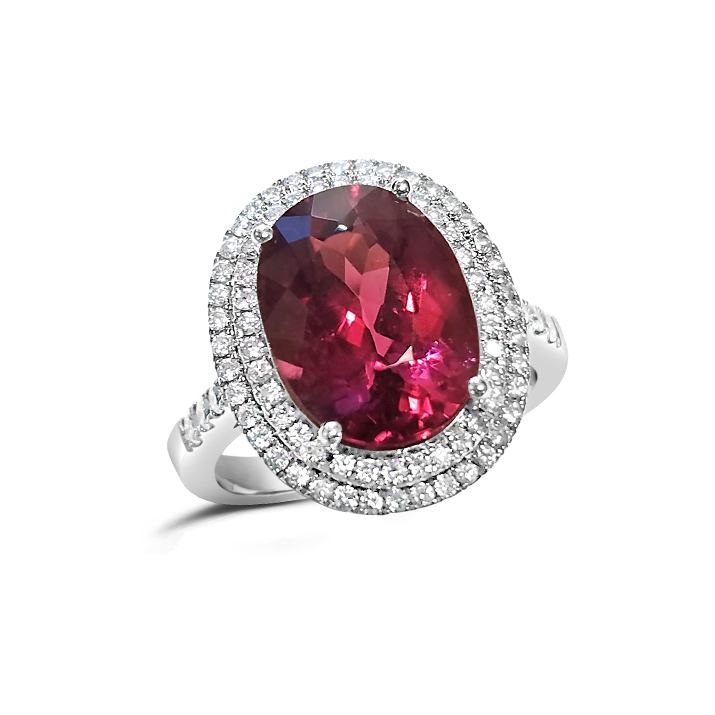 Rubellite and Diamond Ring - Michael's Creative Jewelry